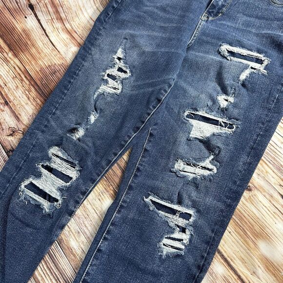 American Eagle CURVY SUPER HI RISE JEGGING Size 8 Blue Jeans Denim Pants 28x26.5 - Picture 5 of 12